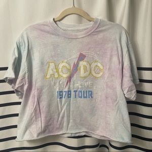 AC/DC tie dye crop top